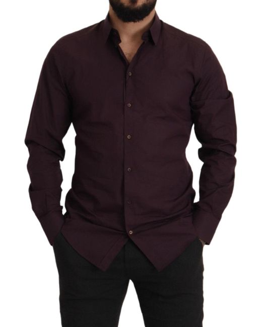 Dolce & Gabbana Blue Regal Slim Fit Dress Shirt for men