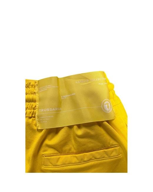 Trussardi Yellow Cotton Pant