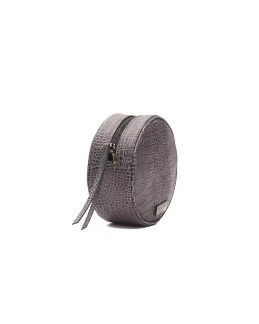Pompei Donatella Gray Chic Croc-Embossed Crossbody