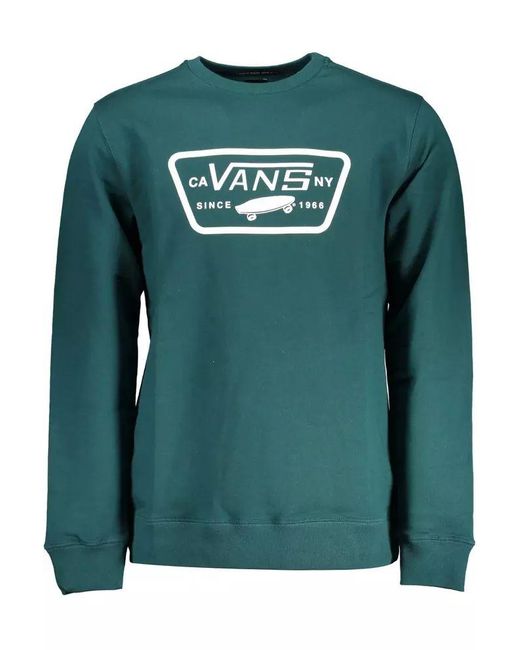 Vans Green Logo Print Round Neck Sweatshirt for men