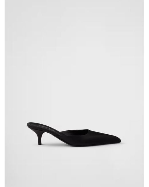 Prada White Black Satin Sabot for men