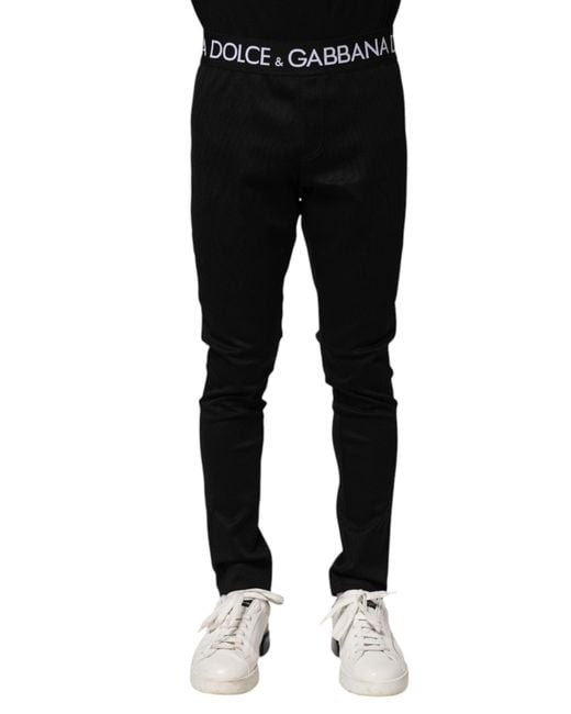 Dolce & Gabbana Black Nylon Skinny Men Jogger Pants for men