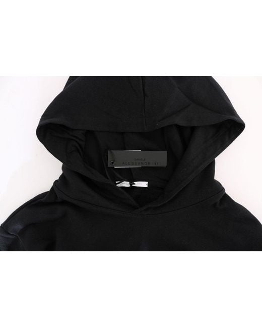 Daniele Alessandrini Blue Black Gym Casual Hooded Cotton Sweater for men