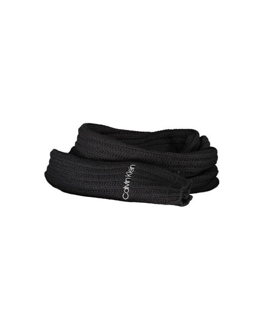 Calvin Klein Black Cotton Scarf