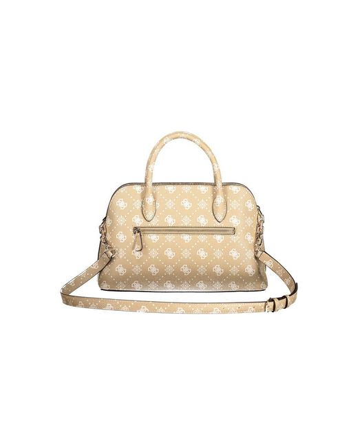 Guess Natural Black Polyurethane Shoulder Bag