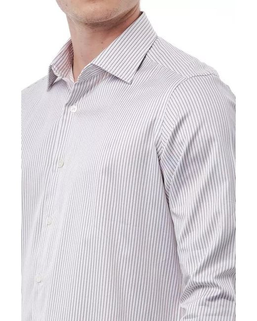 Bagutta White Elegant Italian Collar Shirt for men