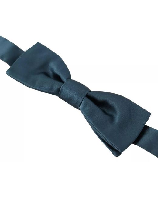 Dolce & Gabbana Black 100% Silk Adjustable Neck Bow Tie for men