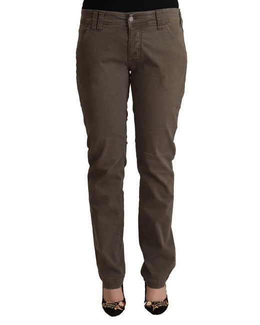 CYCLE Black Brown Cotton Low Waist Skinny Casual Jeans