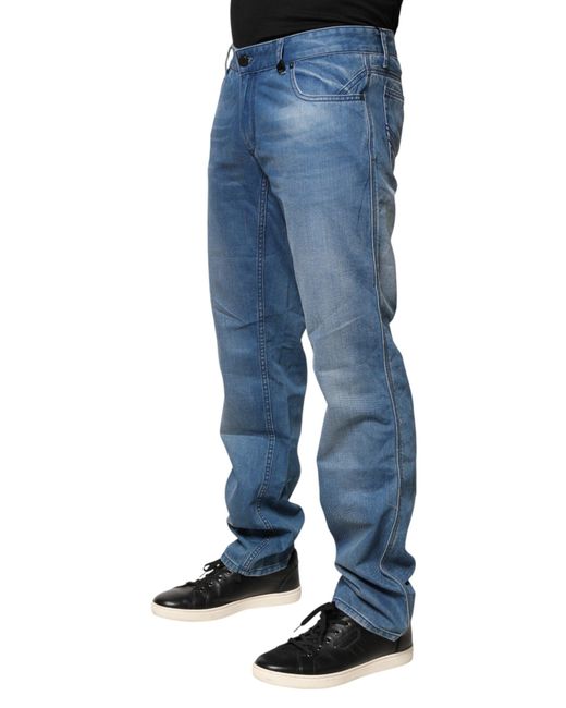 Verri Blue Washed Cotton Skinny Fit Men Denim Trouser Jeans for men