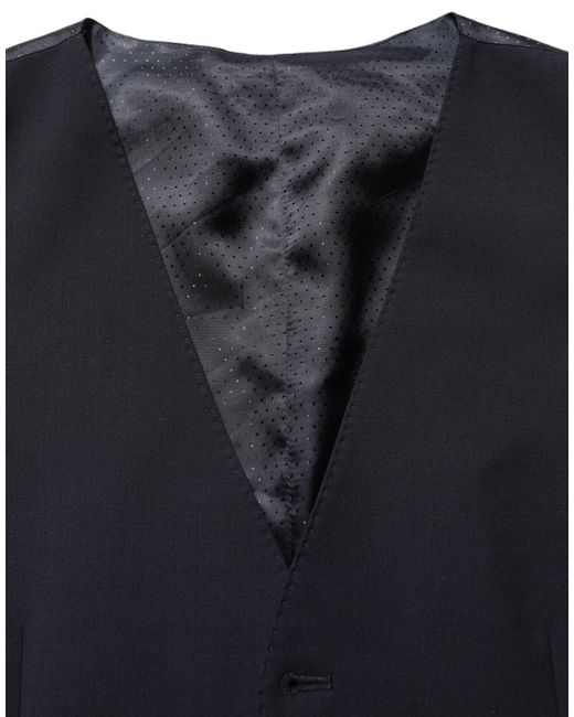 Dolce & Gabbana Black Wool Single Breasted Waistcoat Vest for men