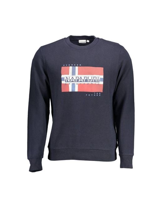 Napapijri Blue Cotton Sweater for men