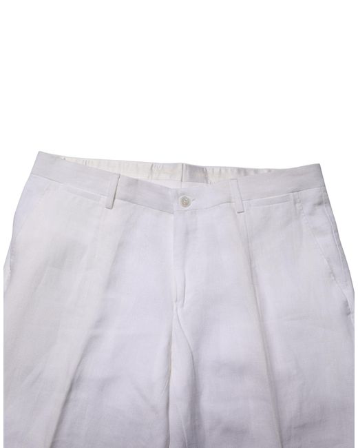 Dolce & Gabbana Multicolor White Sartoria Linen 2 Piece Men Formal Suit for men