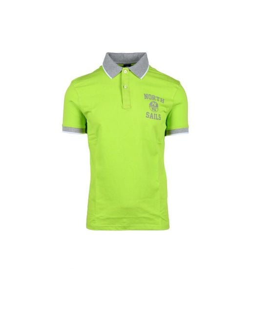North Sails Green Cotton Polo Shirt for men