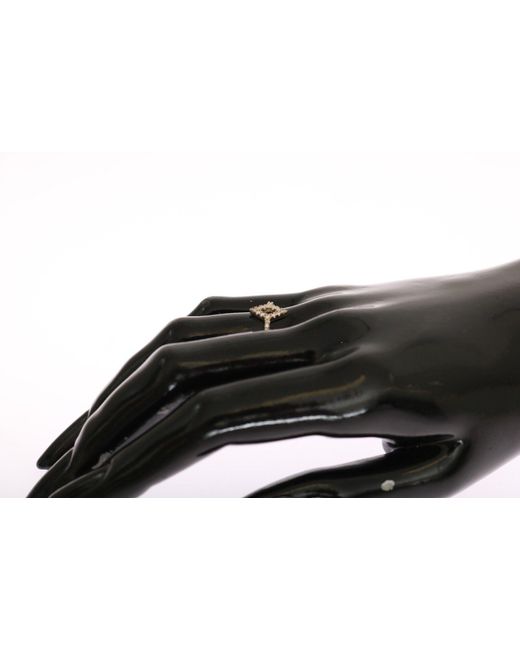 Nialaya Black Silver Rhombus S Clear Cz 925 Silver Ring