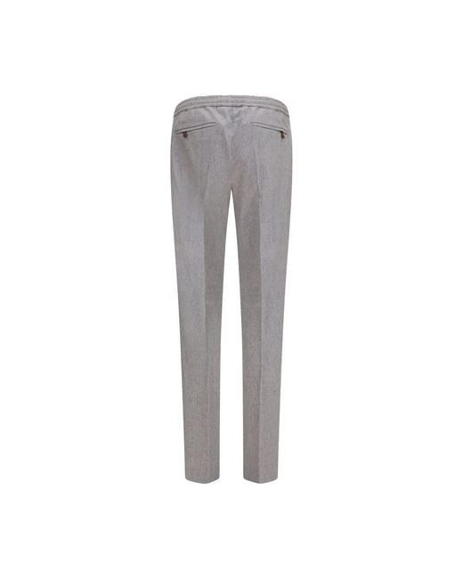 PT Torino Gray Wool Oves Aries Casual Pants for men