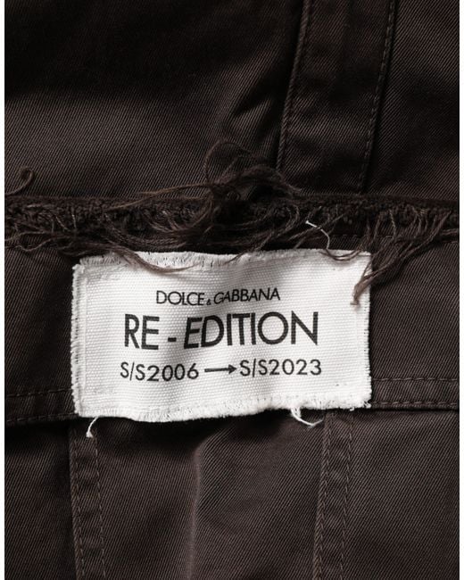 Dolce & Gabbana Black Re- Edition Cotton Cargo Pants for men