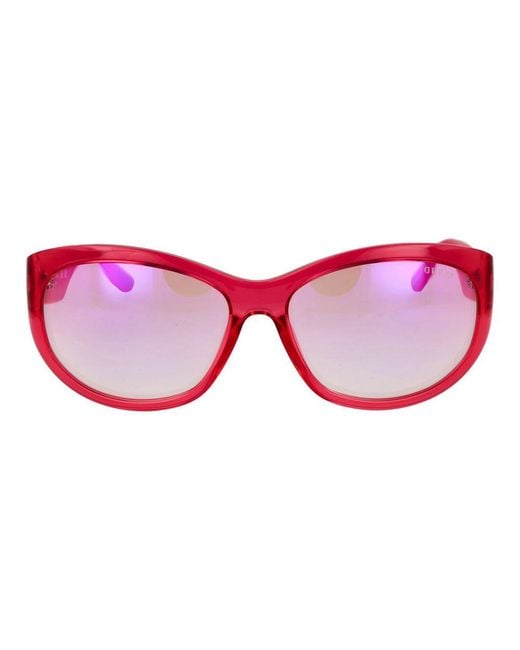 Guess Red Pink Stainless Steel Sunglasses