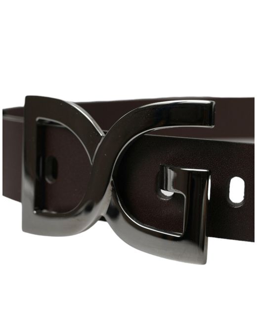 Dolce & Gabbana Black Elegant Dark Leather Belt for men