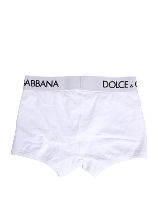 Dolce & Gabbana White Logo Waistband Regular Boxer Underwear for men