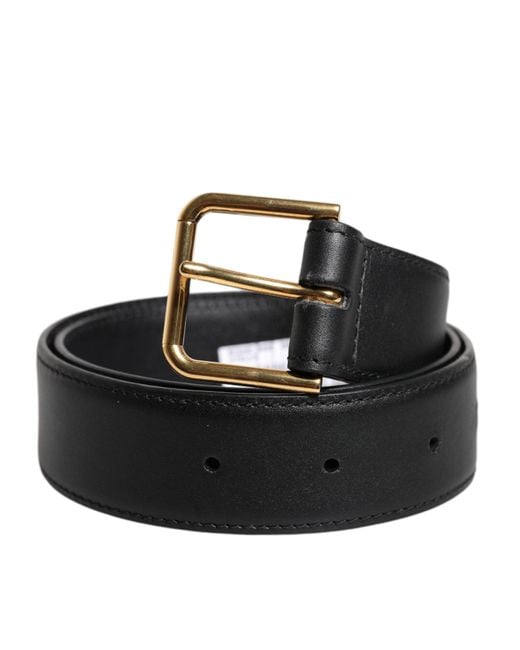 Dolce & Gabbana Brown Leather Silver Metal Buckle Belt main image 0