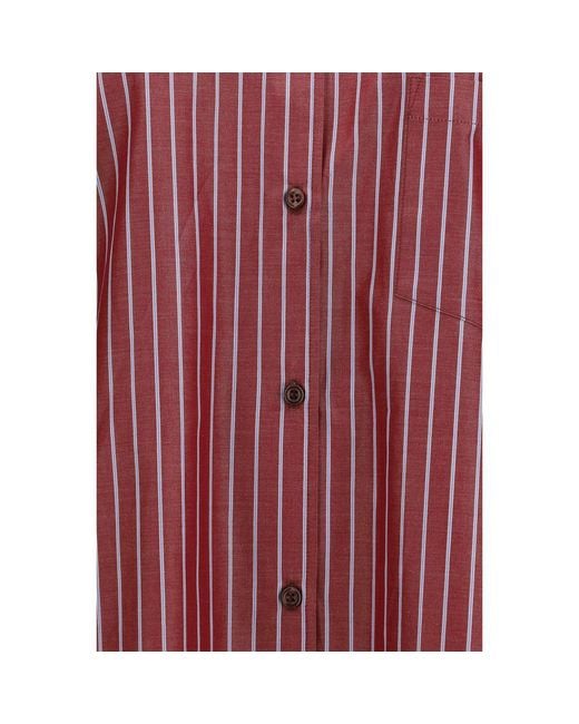 ANDAMANE Red Bordeaux Polyester Pattern Shirt