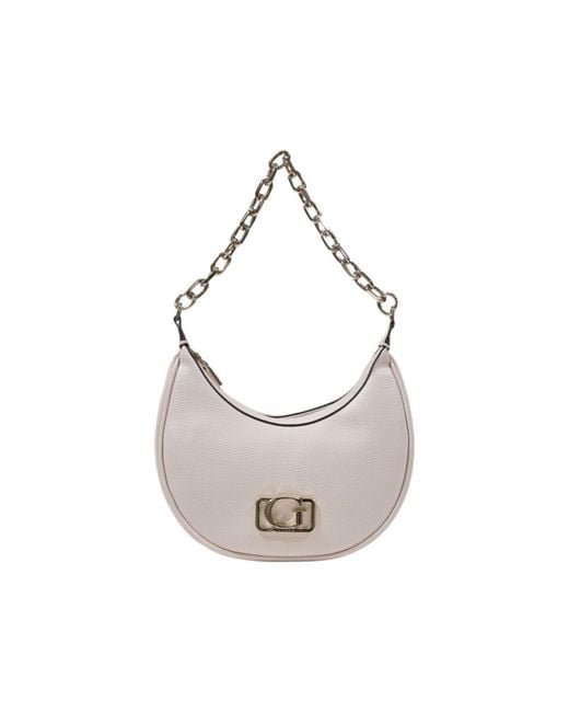 Guess White Pink Polyethylene Handbag