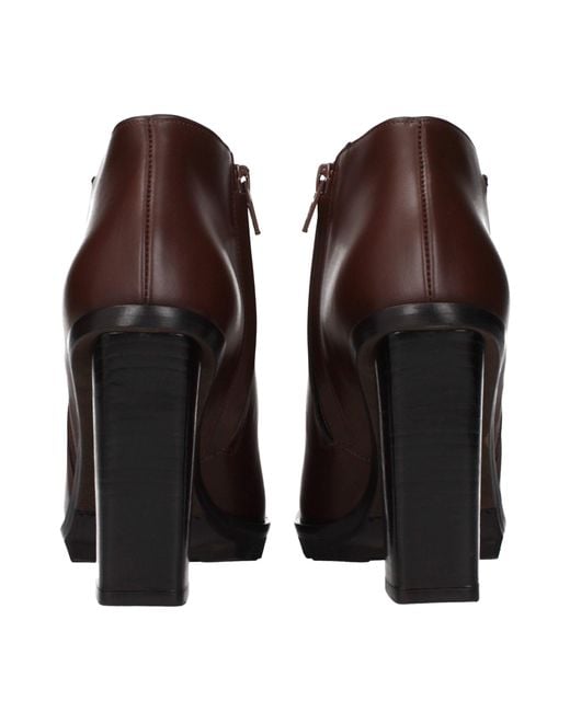 Max Mara Brown Braidy Ankle Boots Leather/Walnut