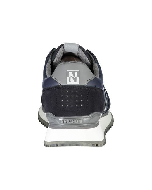 Napapijri Blue Sleek Contrasting Sneakers With Signature Style for men