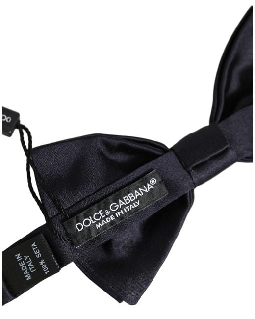 Dolce & Gabbana Men Black 100% Silk Adjustable Neck Papillon Bow Tie for men