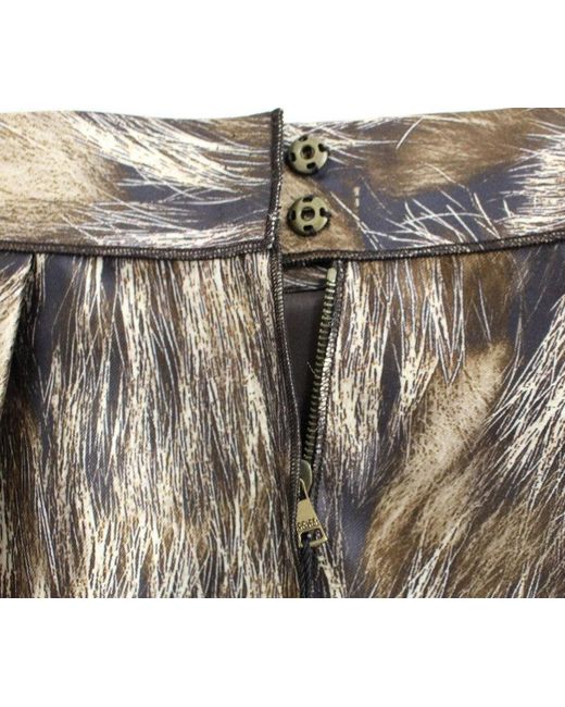 Dolce & Gabbana Brown Dolce Gabbana Floral Silk Straight Full Skirt