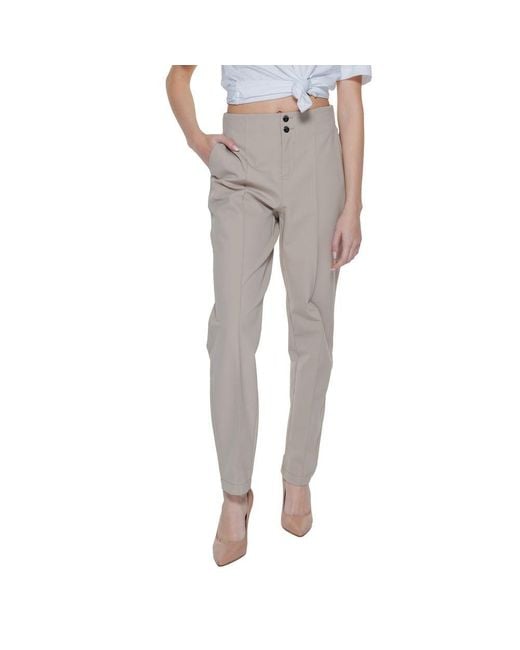Street One Gray Beige Polyamide Cropped Pants