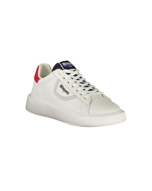 Blauer White Leather Sneaker for men
