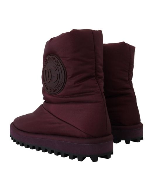 Dolce & Gabbana Brown Elegant Bordeaux Mid Calf Boots for men