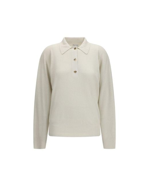 Calvin Klein White Beige Silk Sweatshirt