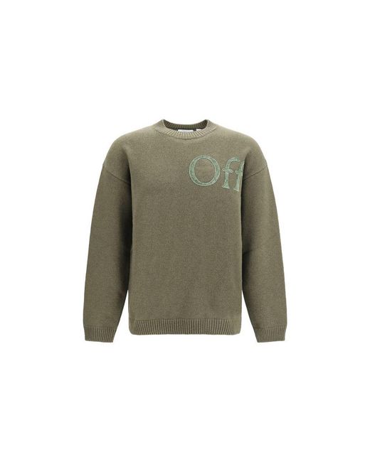 Off-White c/o Virgil Abloh Green Bicolor Wool Oves Aries Sweatshirt - L for men