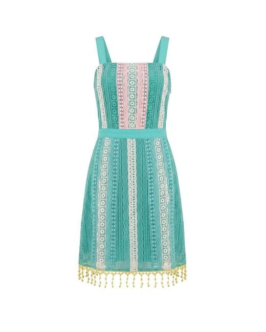 Trussardi Blue Green Cotton Dress