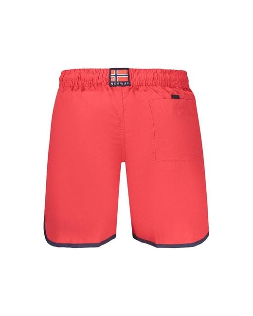 Norway 1963 Red Rosso Polyamide Men's Swim Shorts for men