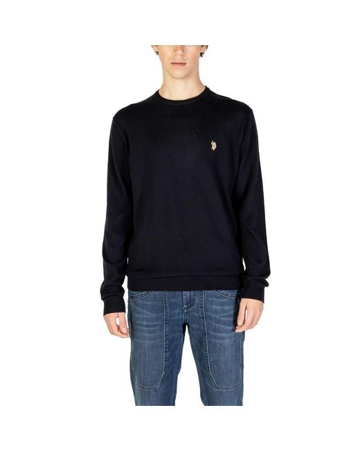 U.S. POLO ASSN. Black Cotton Sweater for men