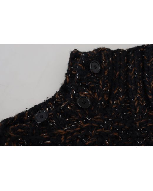 Dolce & Gabbana Black Handmade Turtleneck Sweater for men