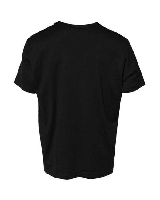 Dolce & Gabbana Black Chain Necklace Cotton Crewneck T for men
