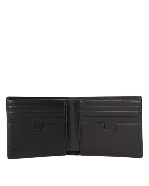 Testoni Black Leather Wallet for men
