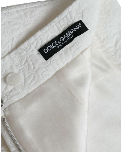 Dolce & Gabbana Gray Floral High Waist Brocade Mini Skirt