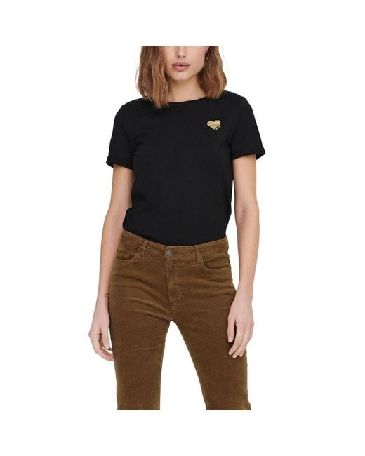 ONLY Black Cotton Tops & T-Shirt