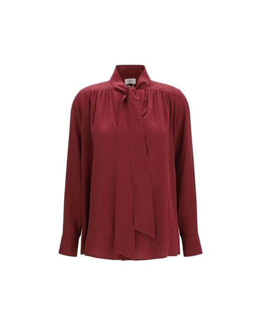 Jacob Cohen Red Bordeaux Silk Blouse