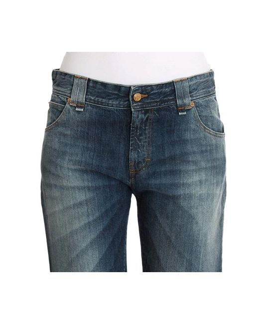 John Galliano Blue Wash Relaxed Fit Cotton Stretch Denim Jeans