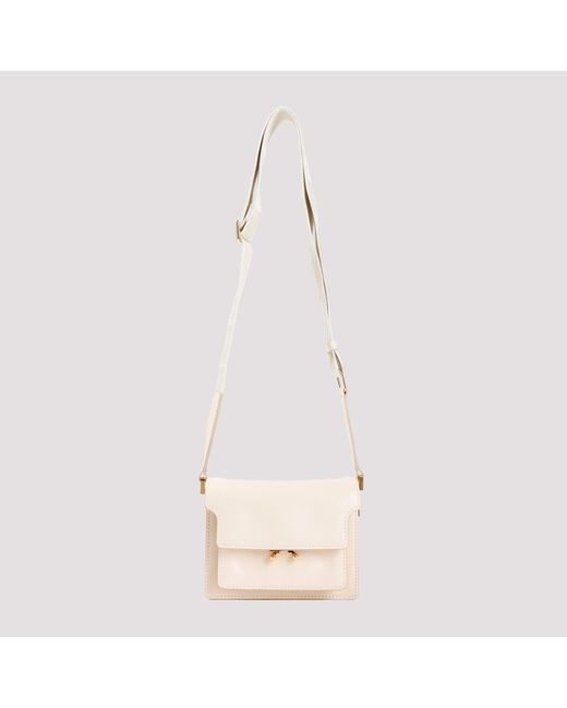 Marni Natural White Shell Nappa Leather Soft Mini Handbag