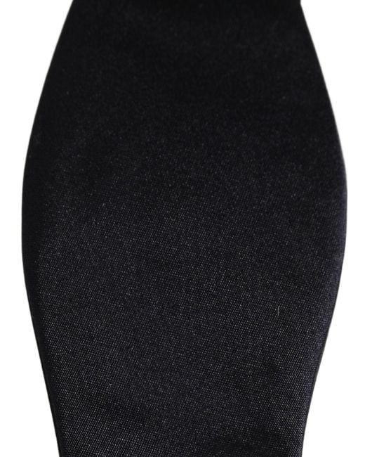 Dolce & Gabbana Men Black 100% Silk Adjustable Neck Papillon Bow Tie for men