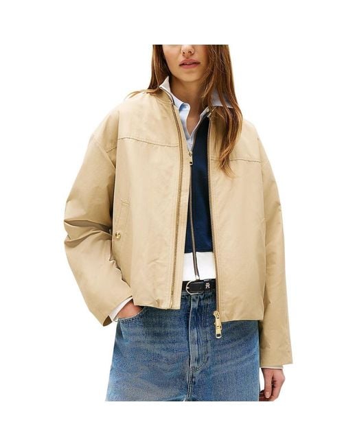Tommy Hilfiger Natural Beige Cotton Bomber