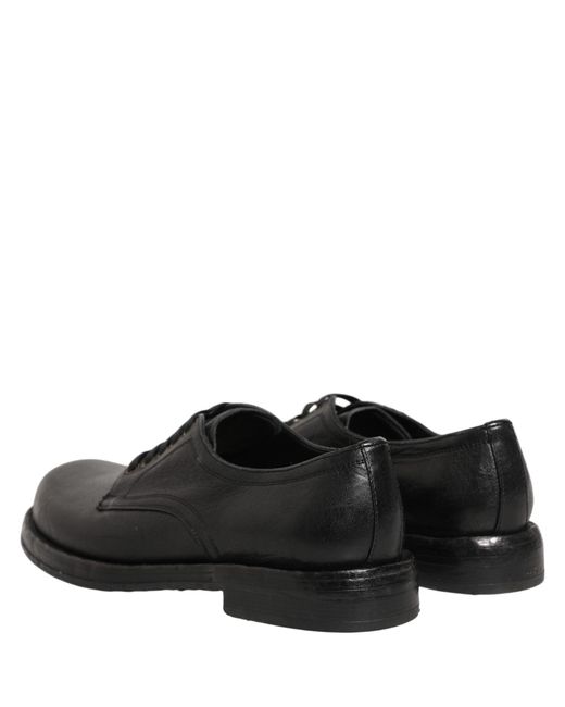 Dolce & Gabbana Black Leather Lace Up Derby Dress Men Shoes for men
