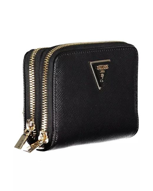 Guess Elegant Black Wallet With Contrasting Accents